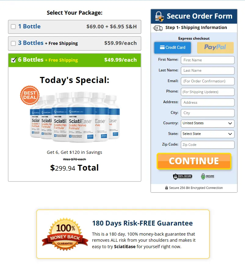 SciatiEase™ Checkout Page